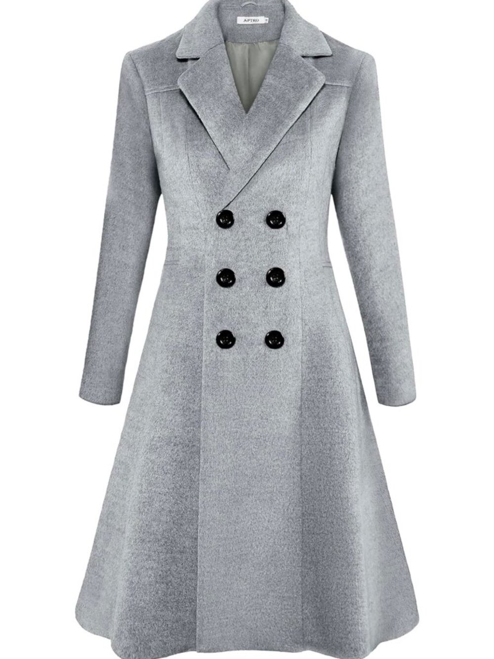 Aptro women's grey 6 button dress coat size m Chic Leisure Vintage Look